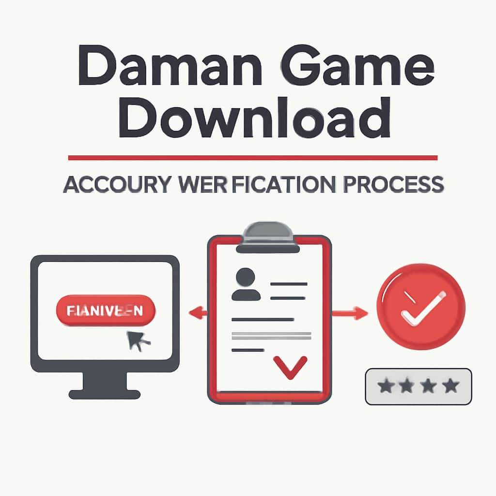 Educational diagram illustrating the Daman Game Download account verification steps.
