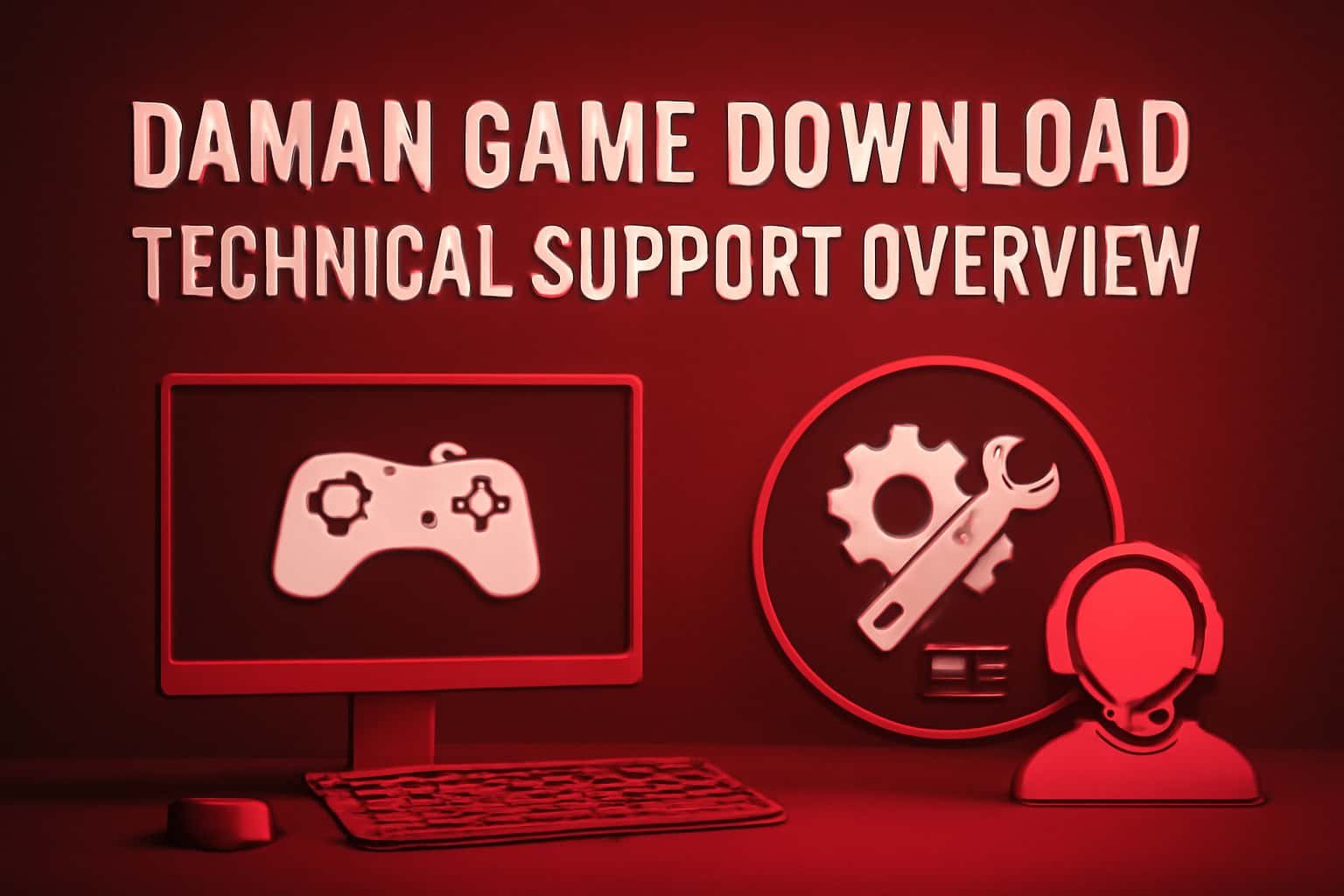An informational graphic depicting Daman Game Download Technical Support Overview.
