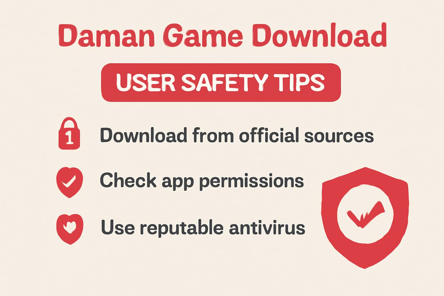 Informational scene displaying User Safety Tips for Daman Game Download with a focus on secure user practices.
